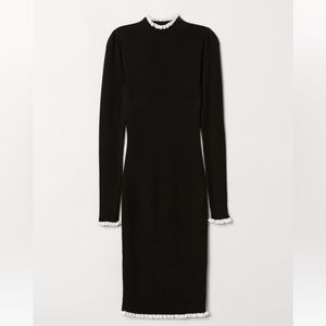 H&M black fine-knit dress